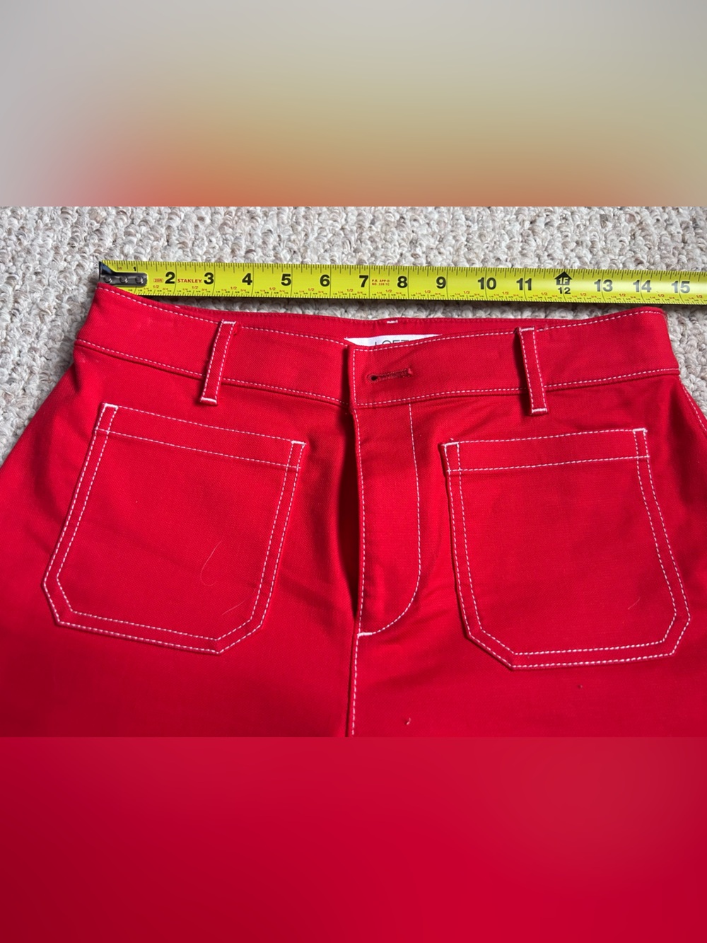 LOFT Red High-Rise Wide-Leg pants 2P - Picture 9 of 10
